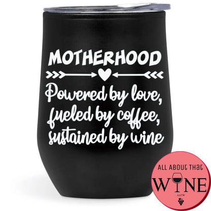 Motherhood Double-Wall Tumbler Black Tumbler White
