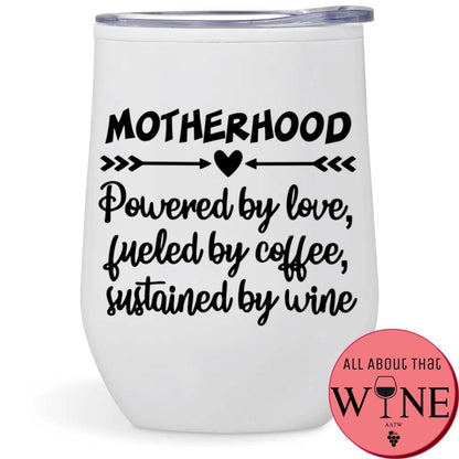 Motherhood Double-Wall Tumbler White Tumbler Black