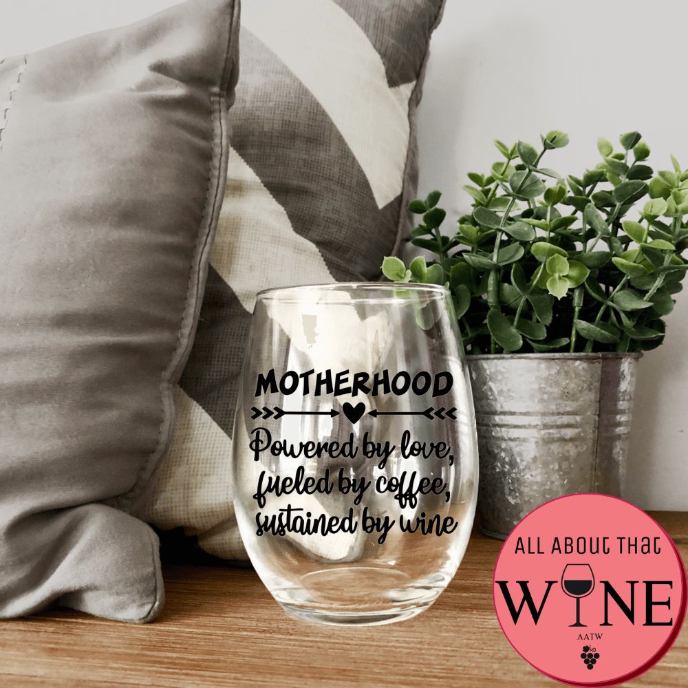Motherhood Stemless Glass Black 