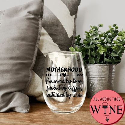 Motherhood Stemless Glass Black 