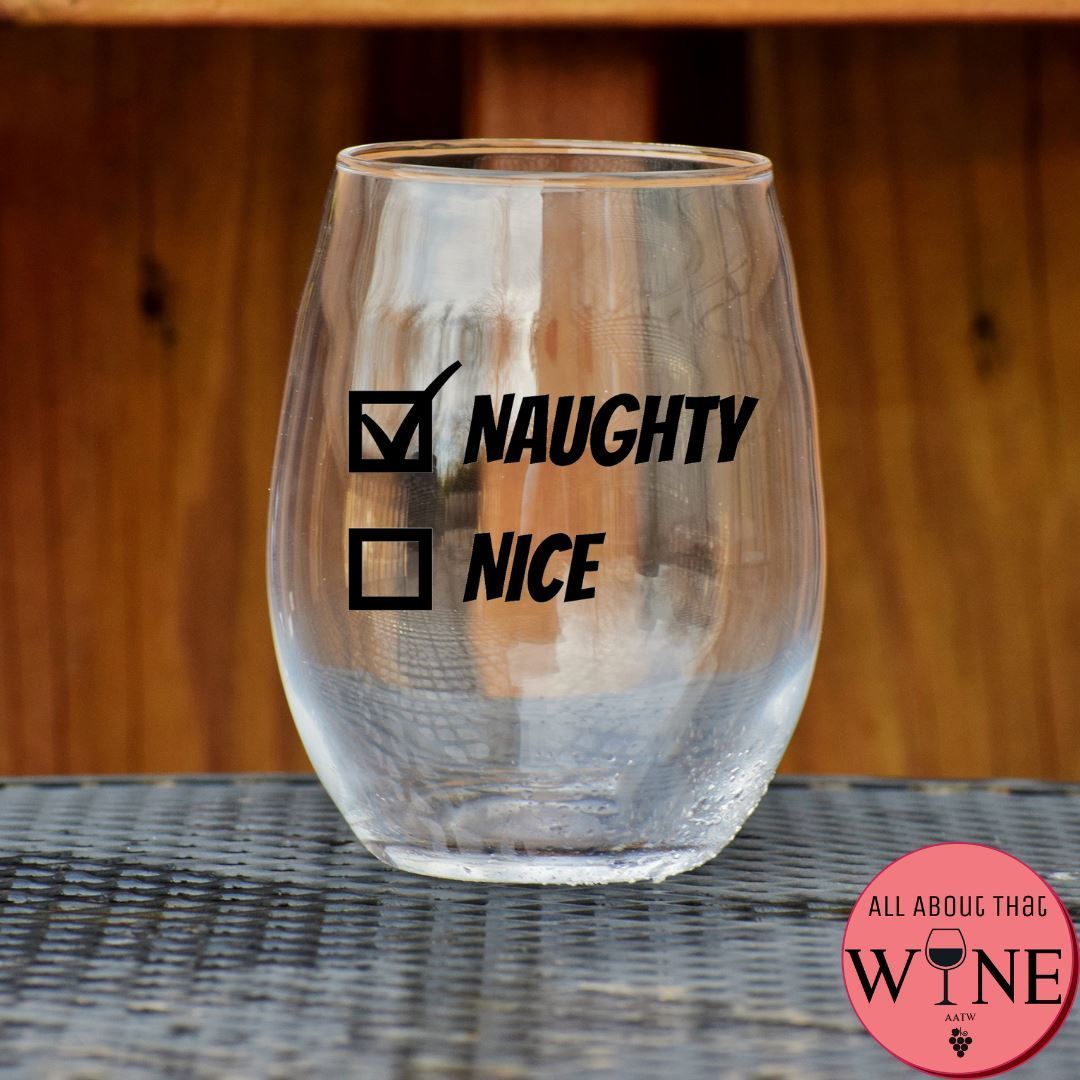 Naughty Or Nice Stemless Glass    Matt Black