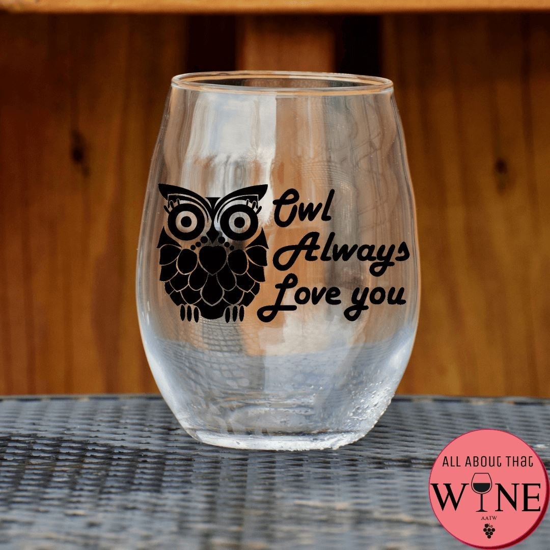 Owl Always Love You Stemless Glass Matt black 