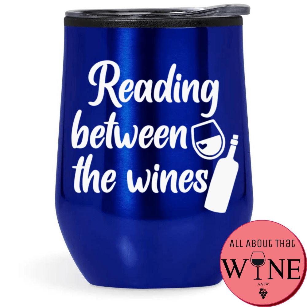 Reading between the wines Double-Wall Tumbler Blue Tumbler White