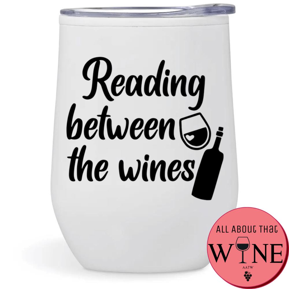 Reading between the wines Double-Wall Tumbler White Tumbler Black