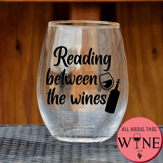 Reading between the wines Stemless Glass Matt Black 