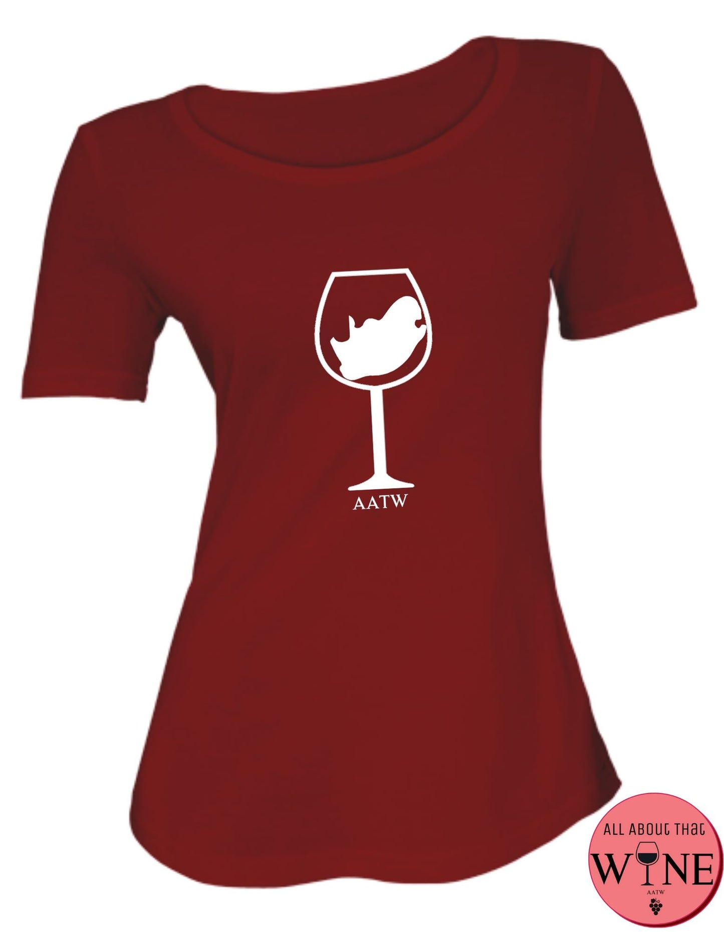 SA Wine Glass S Deep red with white