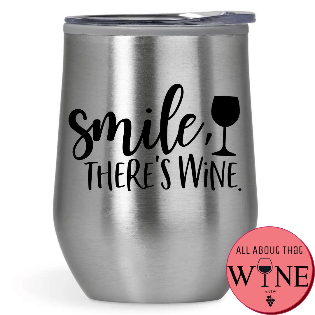 Smile There's Wine Double-Wall Tumbler 