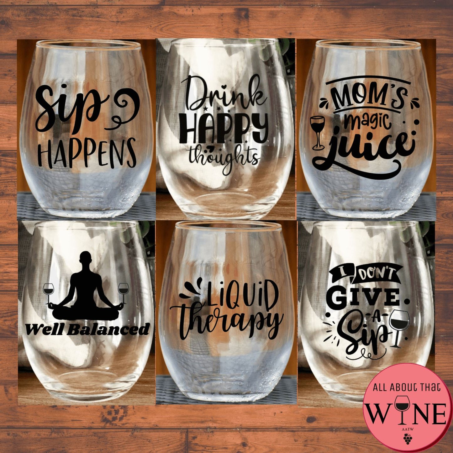 Stemless Glasses Set - Alcohol Humour 