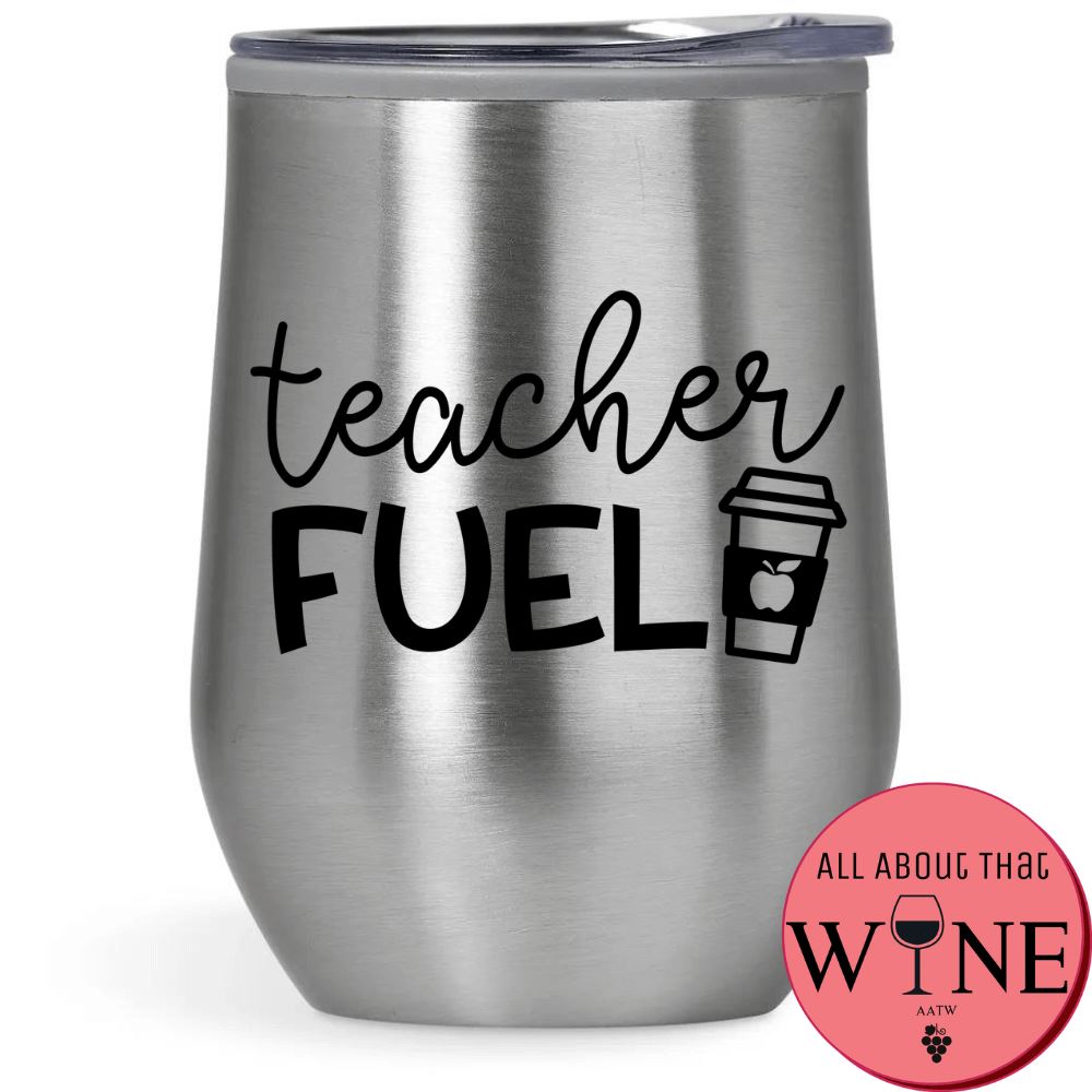 Teacher Fuel Double-Wall Tumbler Silver Tumbler Black