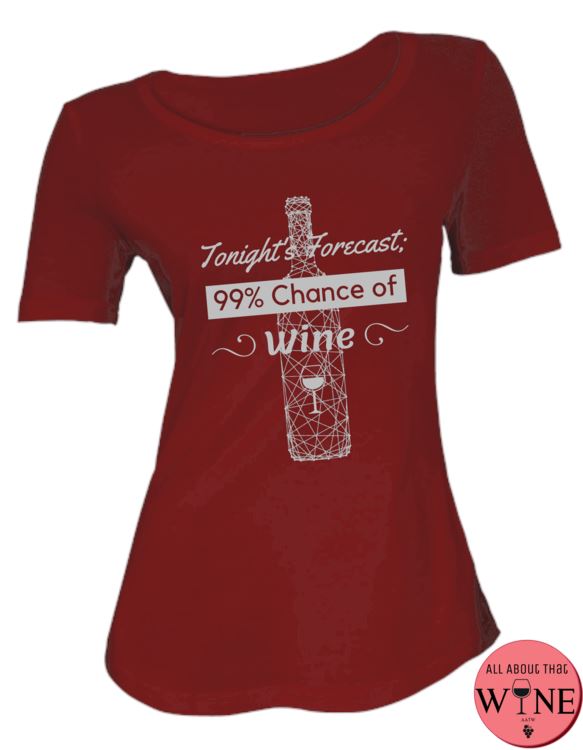 Tonight's Forecast - Ladies T-shirt S Deep red with grey