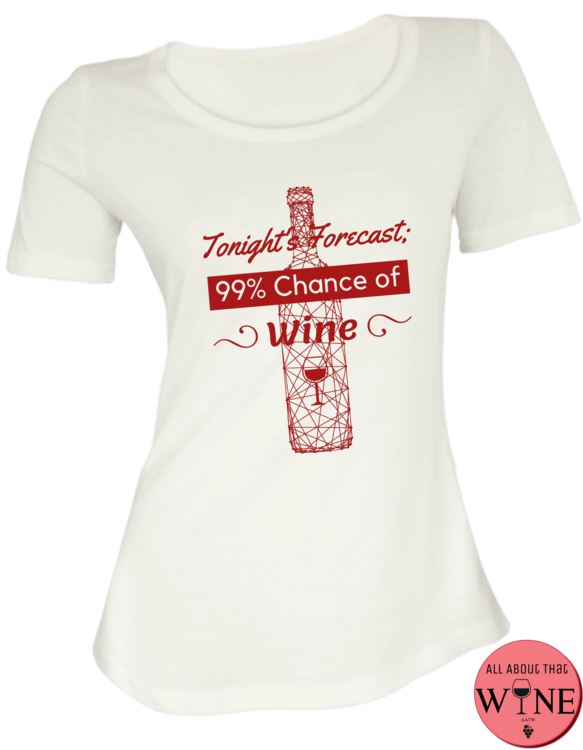 Tonight's Forecast - Ladies T-shirt S White with red