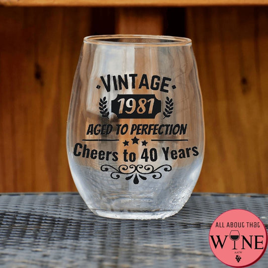 Vintage {Year} Aged To Perfection Cheers To {Age} Years 3  Matt Black