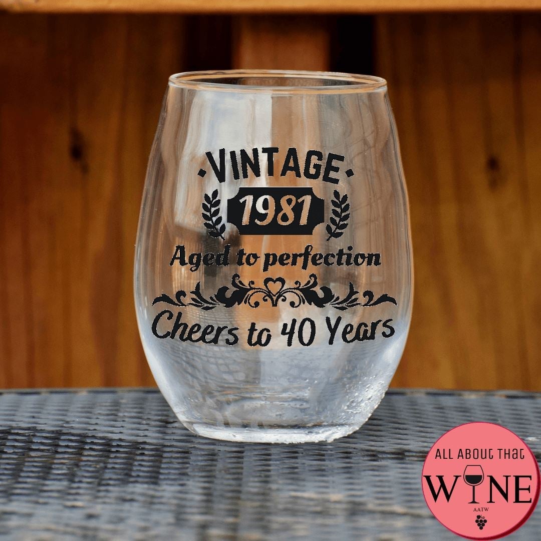 Vintage {Year} Aged To Perfection Cheers To {Age} Years 4  Matt Black