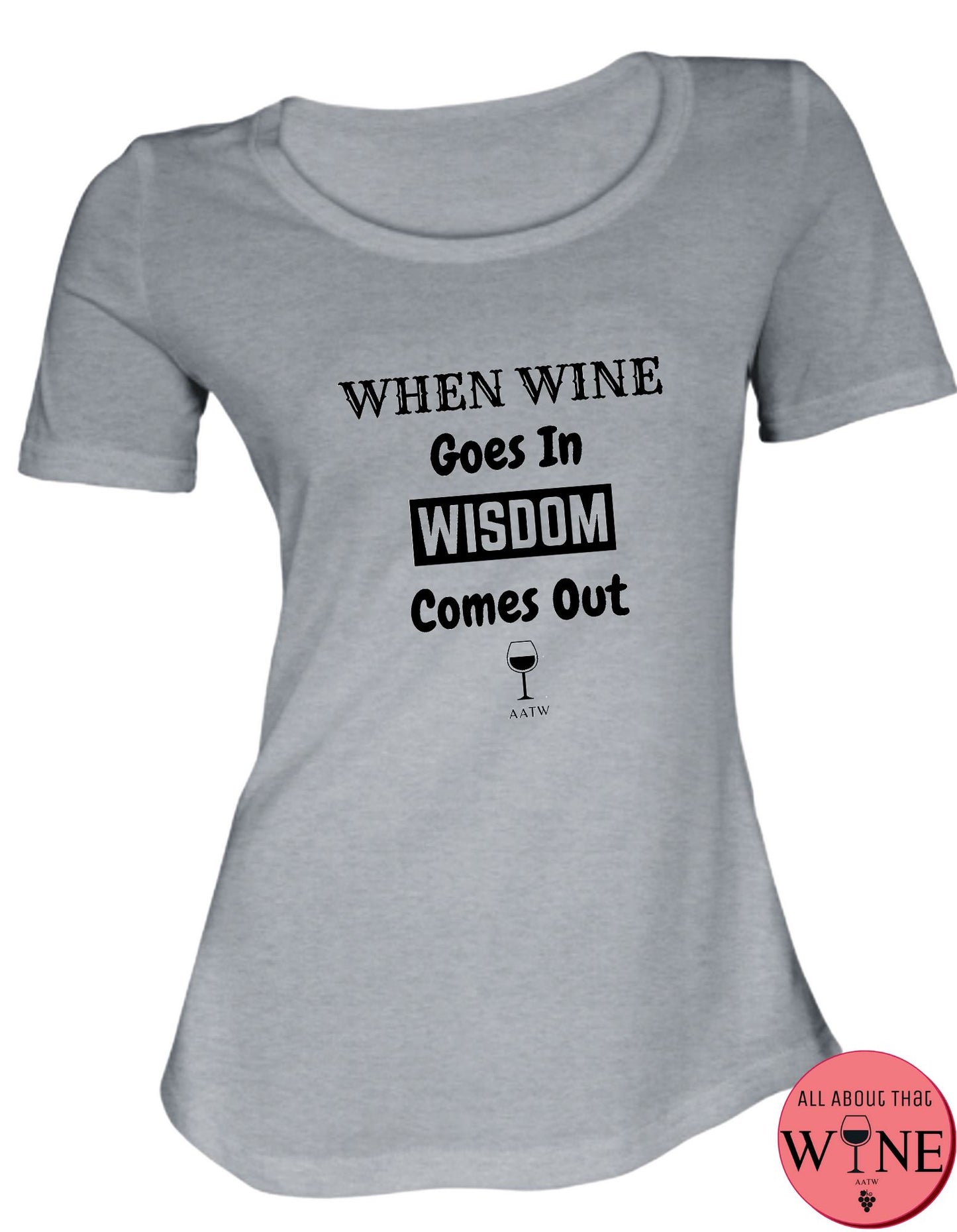When Wine Goes In S Grey melange with black
