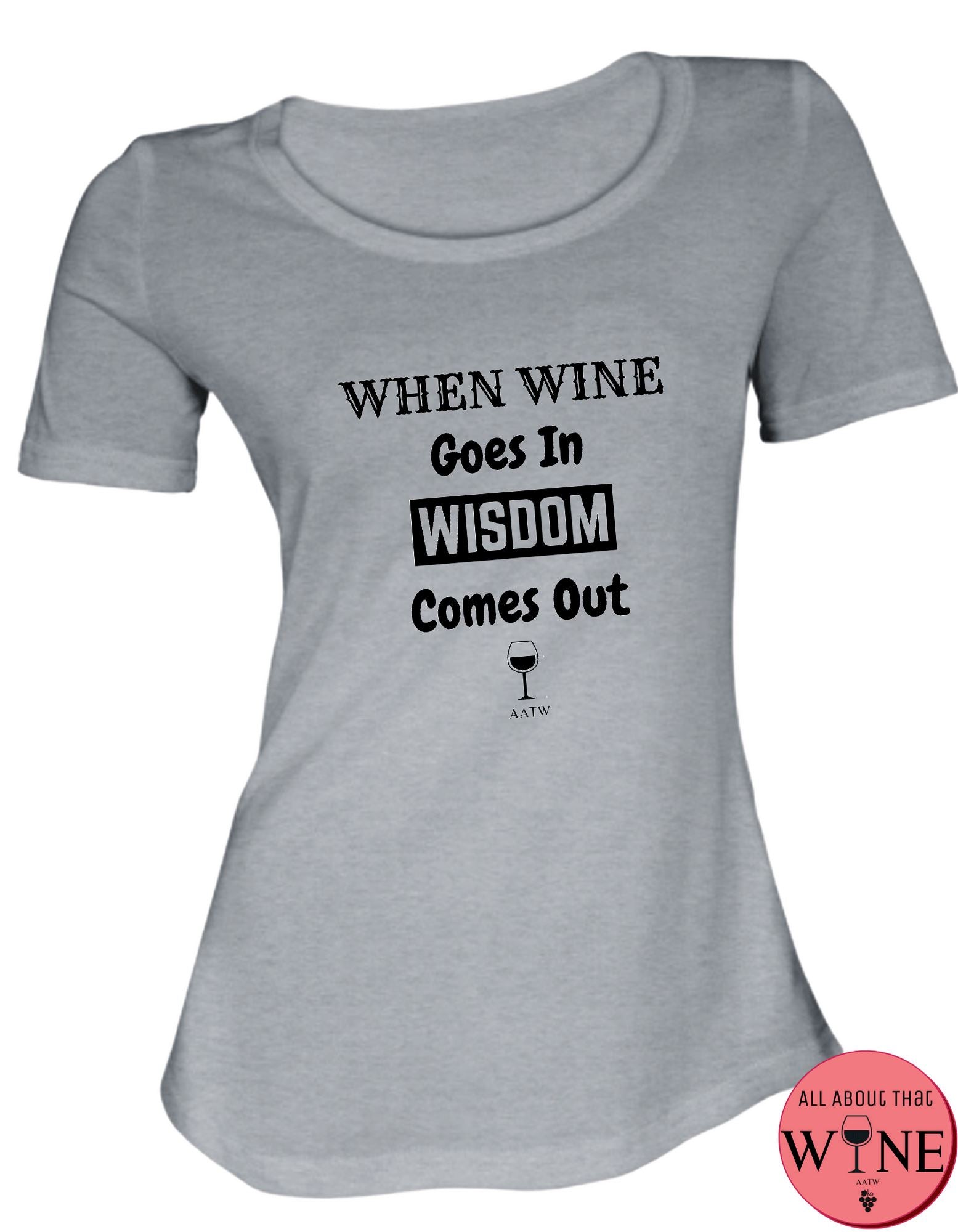 When Wine Goes In S Grey melange with black