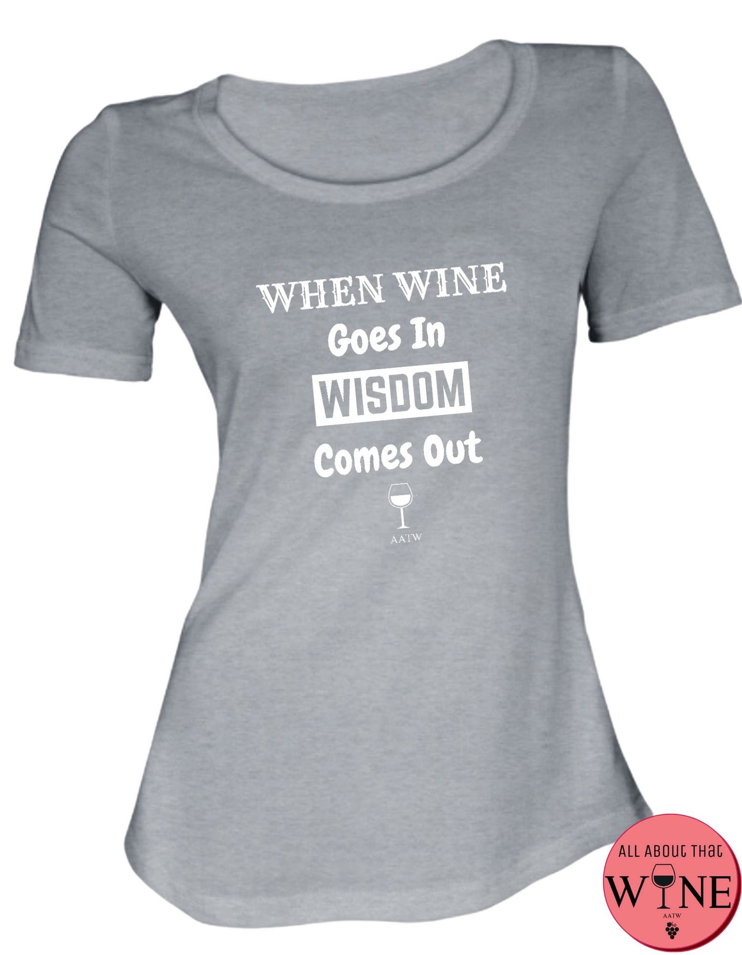 When Wine Goes In S Grey melange with white