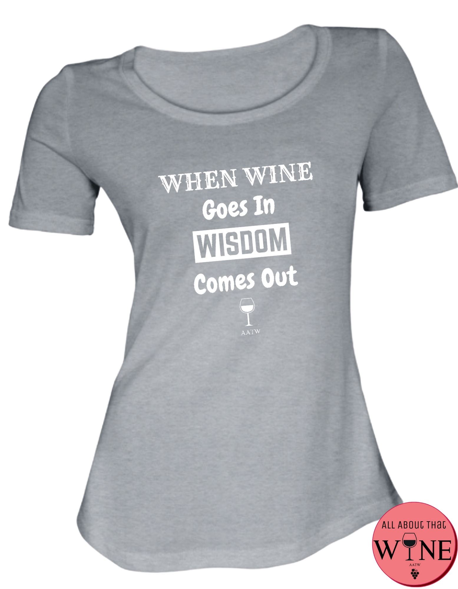 When Wine Goes In S Grey melange with white