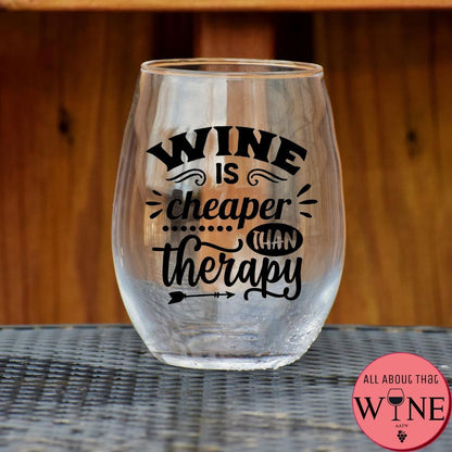 Custom Cute Quotes and Sayings Stemless Wine Glass - Engraved