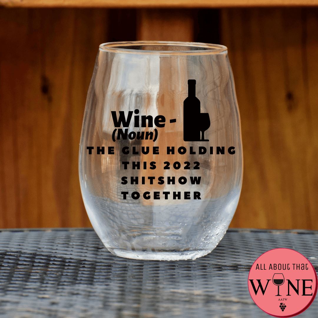 Wine (Noun) 2022 Shitshow Stemless Glass Matt black 