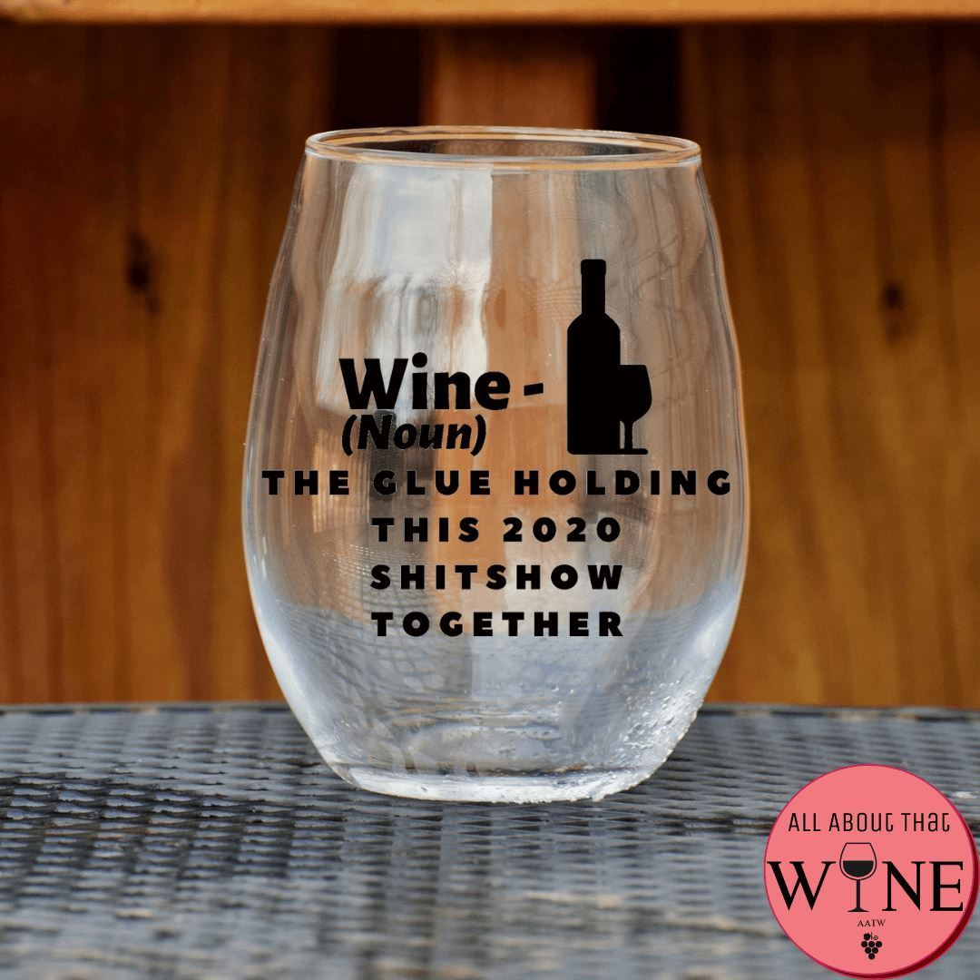 Wine (Noun) Stemless Glass    Matt black
