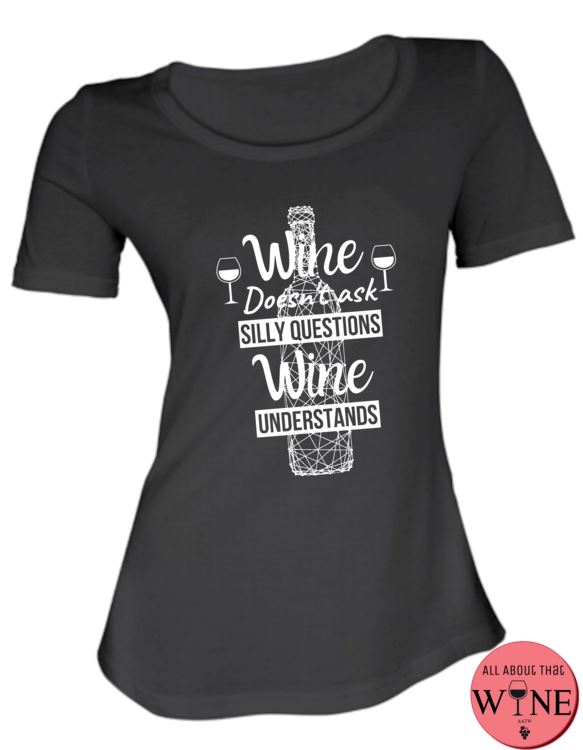 Wine Understands - Ladies T-shirt S Black with white