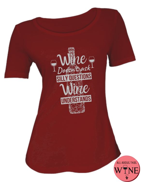 Wine Understands - Ladies T-shirt S Deep red with grey
