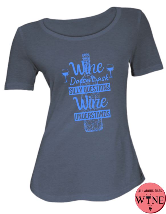Wine Understands - Ladies T-shirt S Navy melange with blue