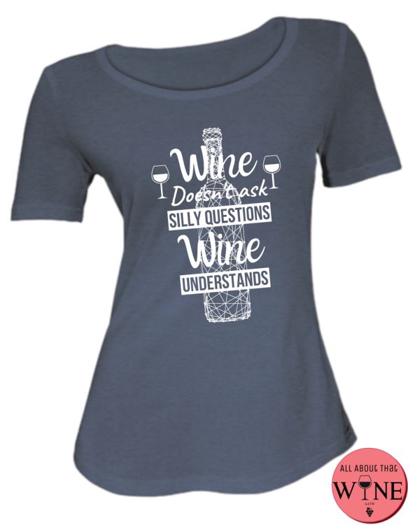 Wine Understands - Ladies T-shirt S Navy melange with white