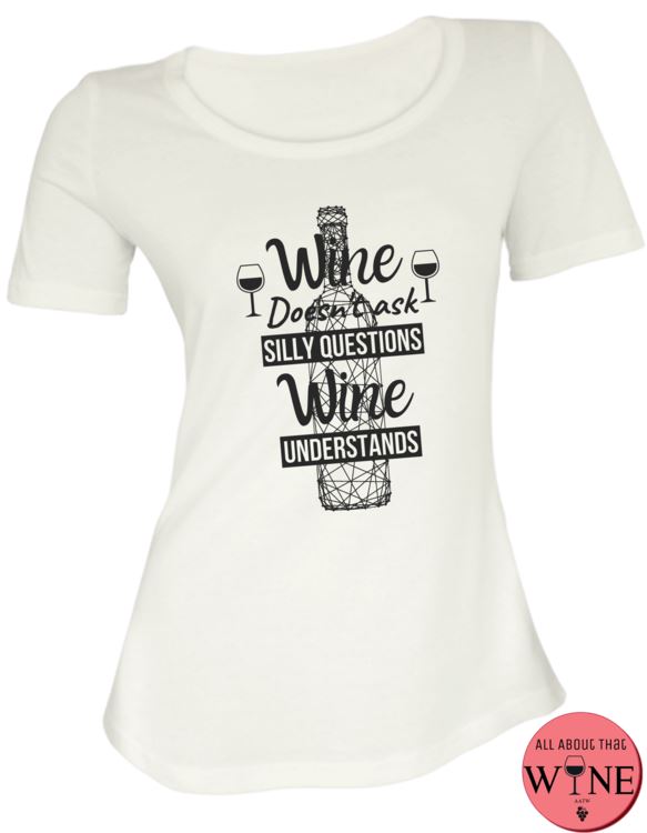 Wine Understands - Ladies T-shirt S White with black