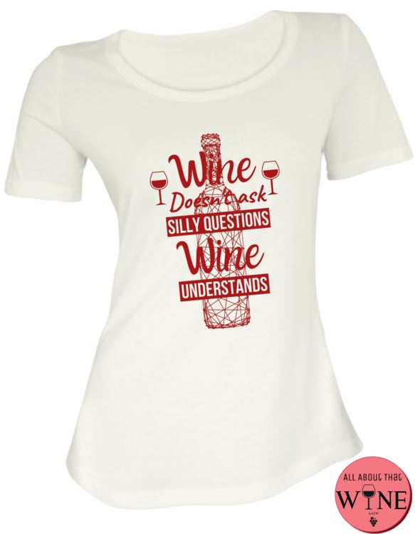 Wine Understands - Ladies T-shirt S White with red