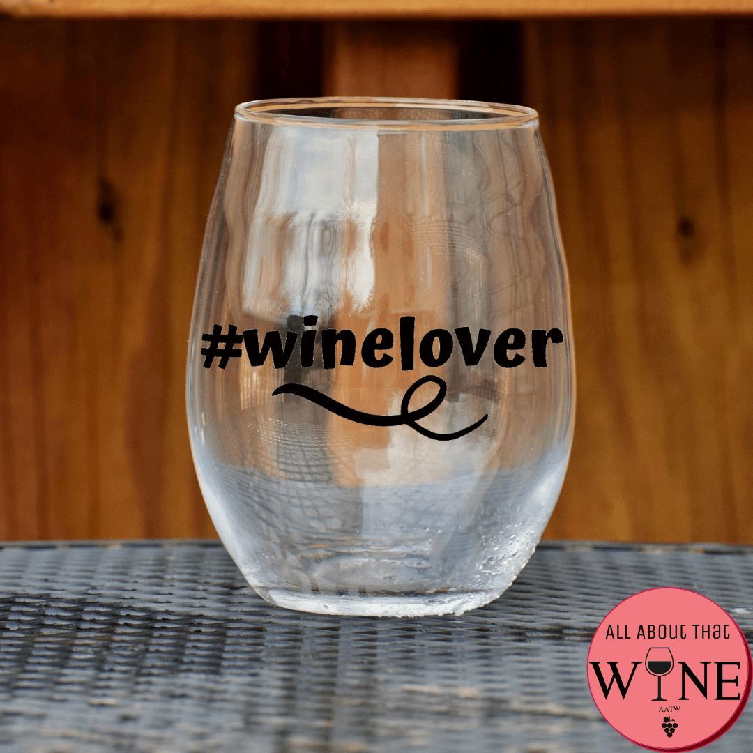 #winelover Stemless Glass  Matt black