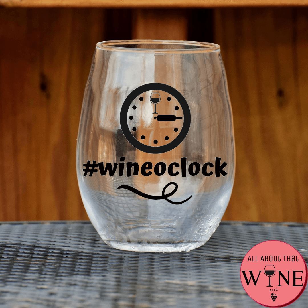 #wineoclock Stemless Glass  Matt black