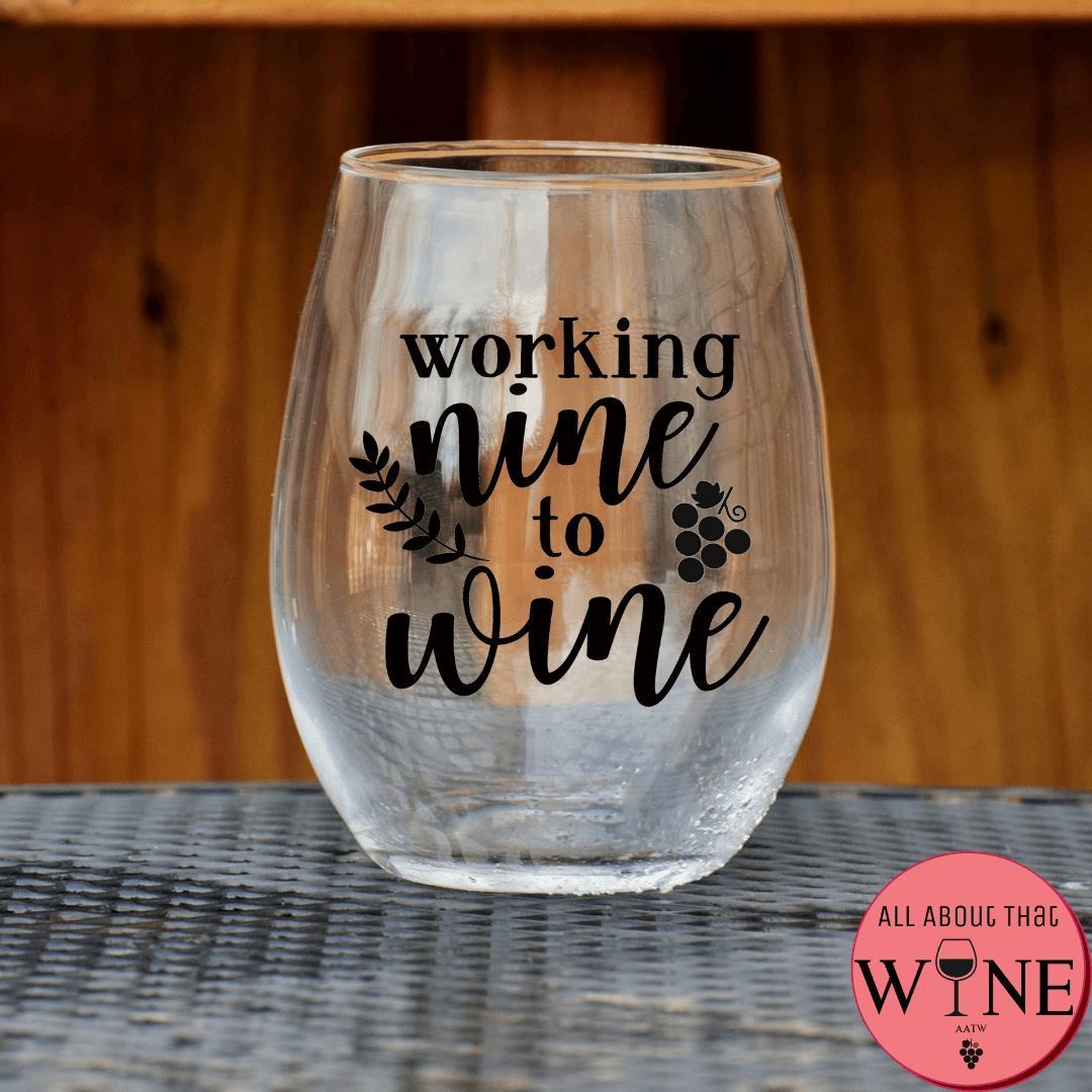 Working Nine To Wine Stemless Glass    Matt black
